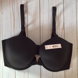 Victorias Secret Dream Angel Bra Lightly Lined Plunge Demi Blk Sz 34DDD Gold V